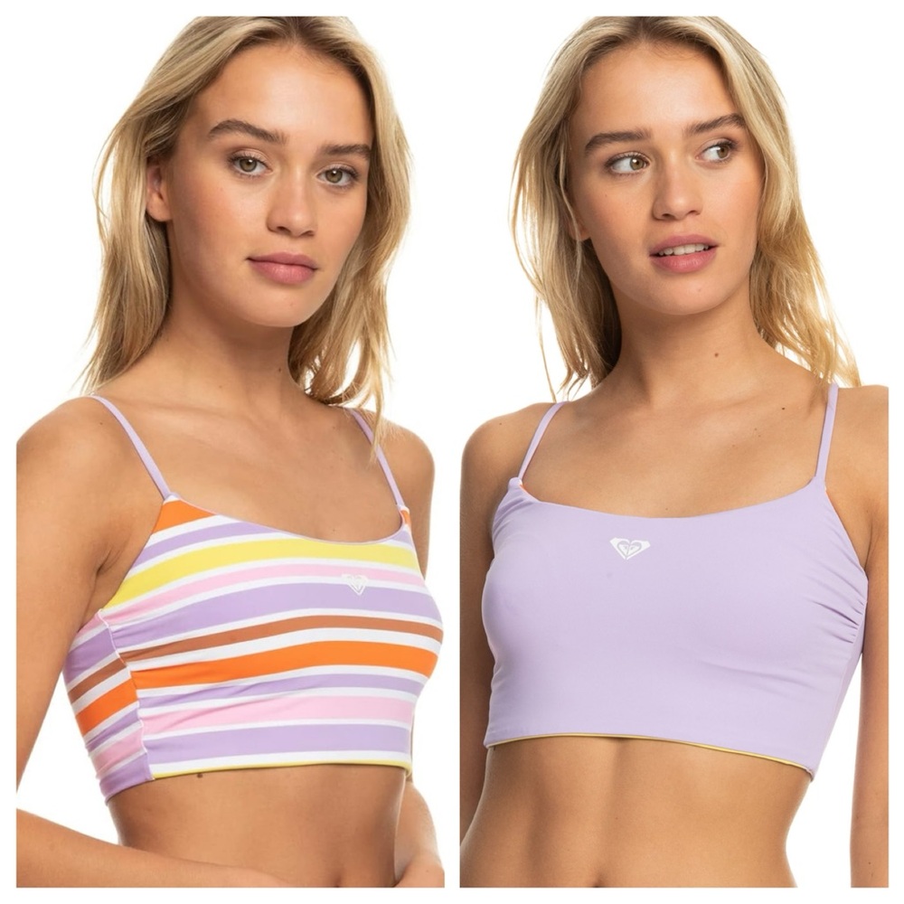 Roxy Purple and Orange Bikini Set with Seamless Comfort
